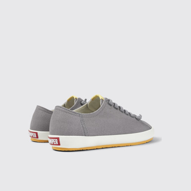 Back view of Peu Rambla Gray Textile Sneaker for Men