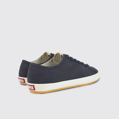 Back view of Peu Rambla Blue Textile Sneaker for Men