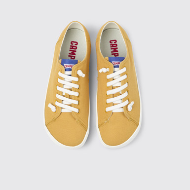 Overhead view of Peu Rambla Orange Textile Sneaker for Men