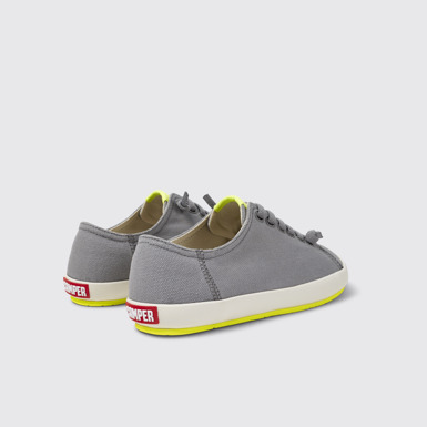 Back view of Peu Rambla Gray Recycled Cotton Sneakers for Men.