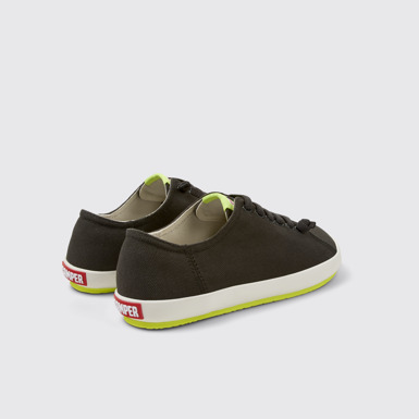 Back view of Peu Rambla Gray Recycled Cotton Sneakers for Men.