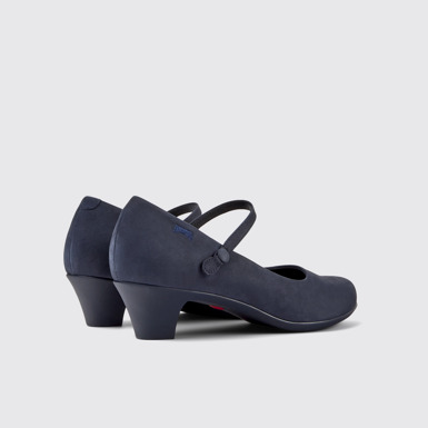 Back view of Helena Blue Nubuck Shoes for Women.