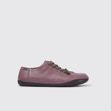 Side view of Peu Purple leather shoes for women