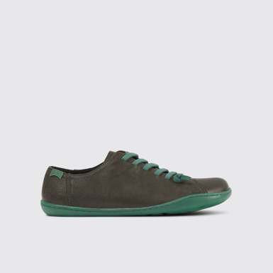Side view of Peu Gray leather shoes for women