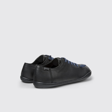 Back view of Peu Black Leather Shoes for Women.