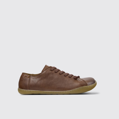 Side view of Peu Brown Leather Shoes for Women