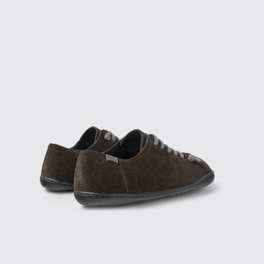 Back view of Peu Gray nubuck shoes for women