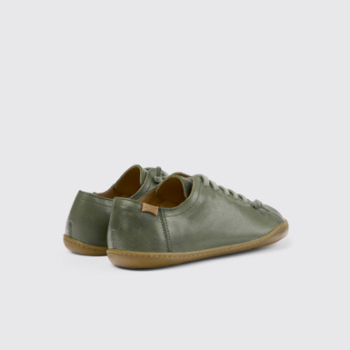 Back view of Peu Green leather shoes for women