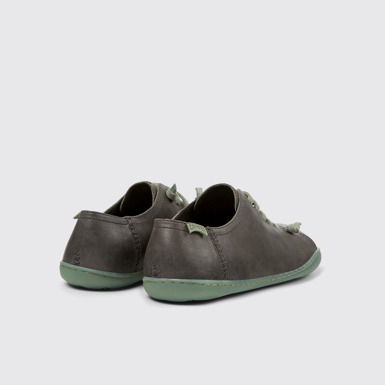 Back view of Peu Gray leather shoes for women