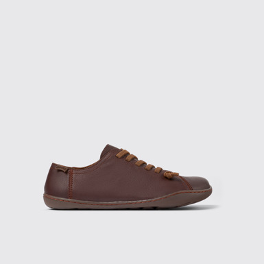 Side view of Peu Brown leather shoes for women