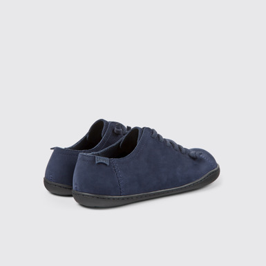 Back view of Peu Blue nubuck shoes for women