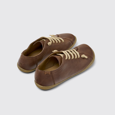 Back view of Peu Brown Leather Shoes for Women.