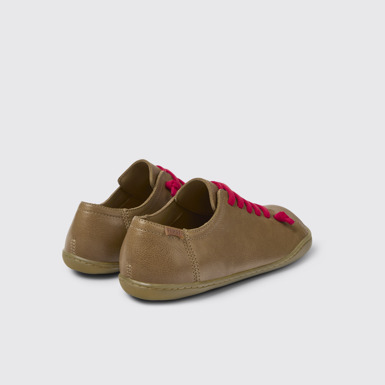 Back view of Peu Brown Leather Shoes for Women