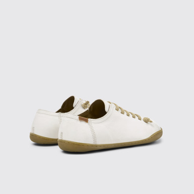 Back view of Peu White Leather Shoes for Women