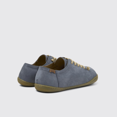 Back view of Peu Blue Nubuck Shoes for Women