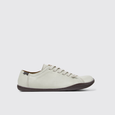 Side view of Peu Gray Leather Shoes for Women