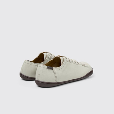 Back view of Peu Gray Leather Shoes for Women
