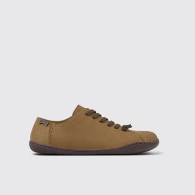 Side view of Peu Brown Leather and PET Shoes for Women.