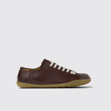Side view of Peu Burgundy Leather Shoes for Women.