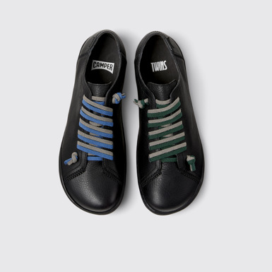 Twins Zapatos negros de piel y PET reciclado para mujer.