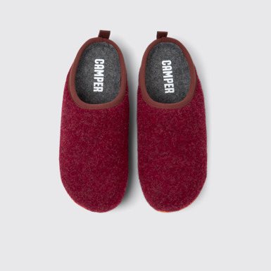 Wabi Pantuflas color tinto de lana para mujer