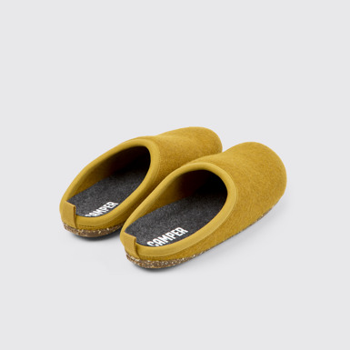 Wabi Pantuflas café-amarillo para mujer