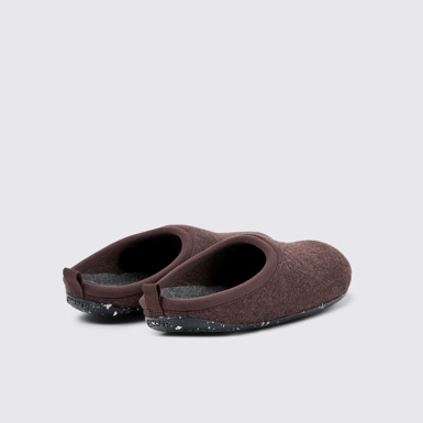 Wabi Pantuflas burdeos de lana para mujer