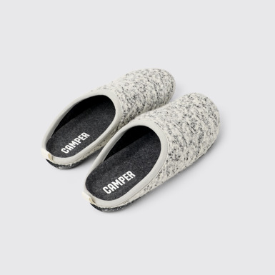 Back view of Wabi White and black Slippers for Women