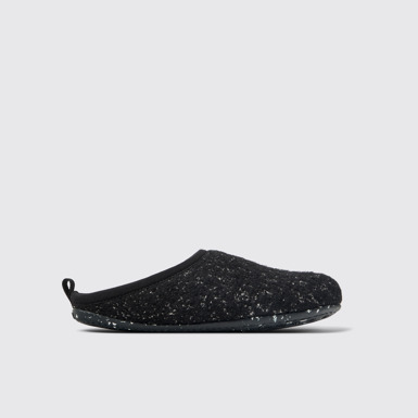 Side view of Wabi Black and white Slippers for Women
