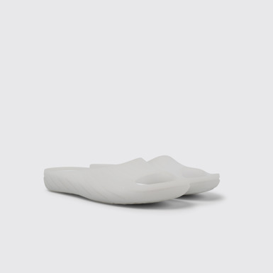 Front view of Wabi White monomaterial sandals for women