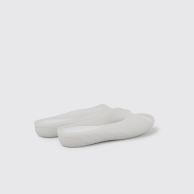 Back view of Wabi White monomaterial sandals for women
