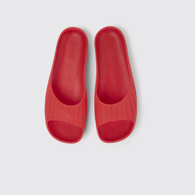 Overhead view of Wabi Red monomaterial sandals for women