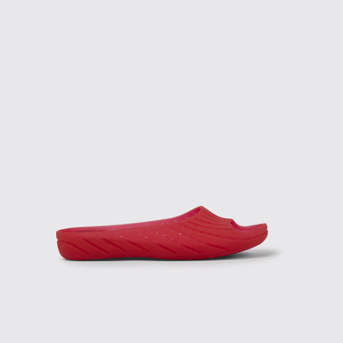 Side view of Wabi Red monomaterial sandals for women