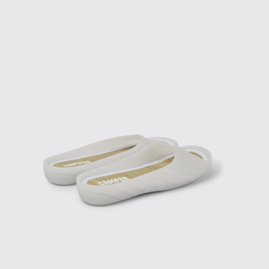 Back view of Wabi White monomaterial sandals for women