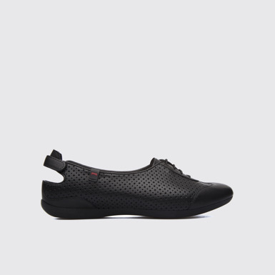 Side view of Micro Open black women’s shoe