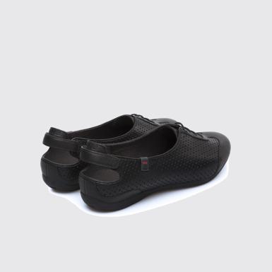 Back view of Micro Open black women’s shoe