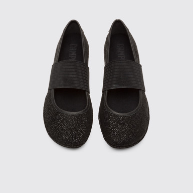 Overhead view of Right Black Ballerinas for Women