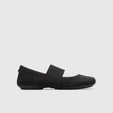 Side view of Right Black Ballerinas for Women