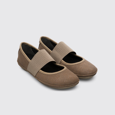 Front view of Right Grey Ballerinas for Women