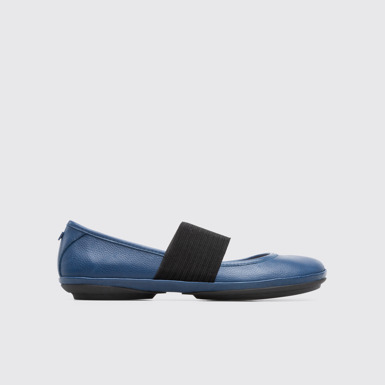 Side view of Right Blue Ballerinas for Women