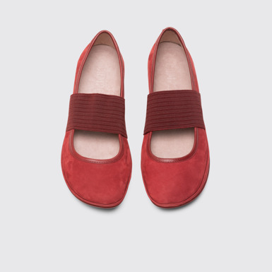 Overhead view of Right Red Ballerinas for Women
