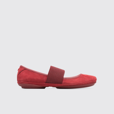 Side view of Right Red Ballerinas for Women