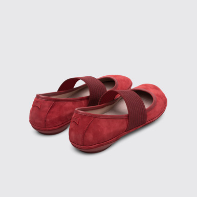 Back view of Right Red Ballerinas for Women