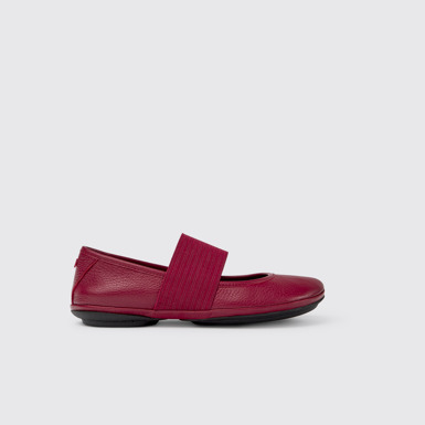 Side view of Right Deep red shoe for women