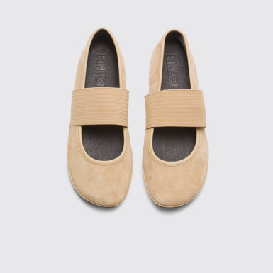 Overhead view of Right Beige ballerina for women
