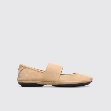 Side view of Right Beige ballerina for women