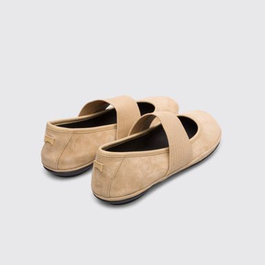Back view of Right Beige ballerina for women