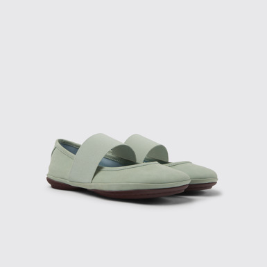 Front view of Right Green nubuck shoes for women