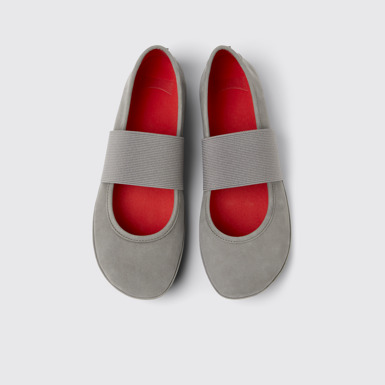 Right Ballerines en nubuck gris pour femme