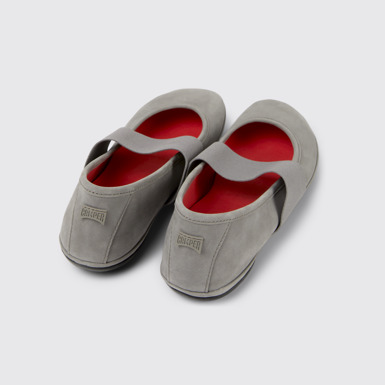 Right Ballerines en nubuck gris pour femme